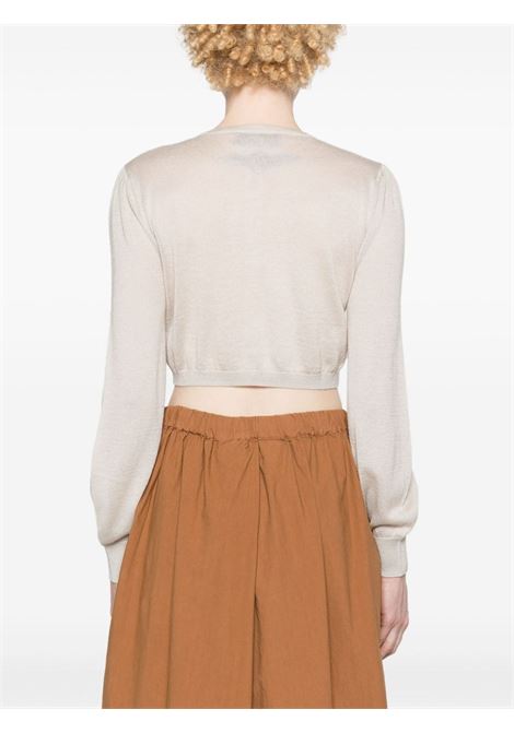 Cardigan cropped beige chiaro in misto cashmere-seta WILD CASHMERE | 241S-TAYLOR060